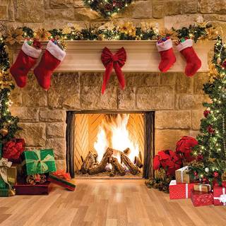 Xmas fireplace wallpaper
