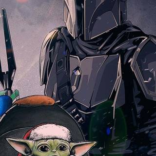 Mandalorian Xmas wallpaper