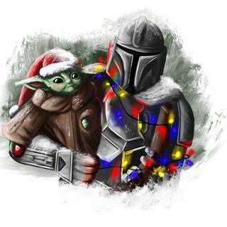 Mandalorian Xmas wallpaper
