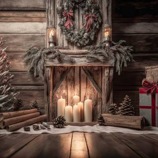 Xmas fireplace wallpaper