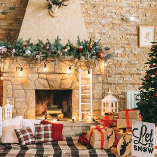 Xmas fireplace wallpaper
