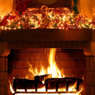 Xmas fireplace wallpaper