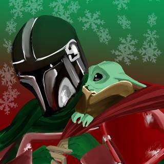 Mandalorian Xmas wallpaper