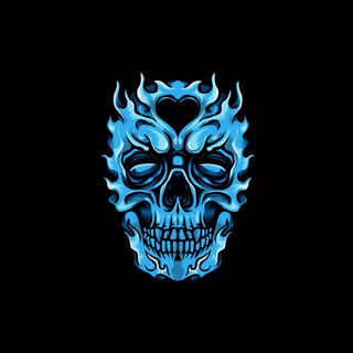 Blue skull 4k wallpaper