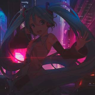 Neon anime phone wallpaper