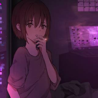 Neon anime phone wallpaper