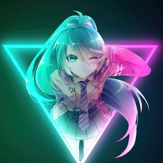 Neon anime phone wallpaper