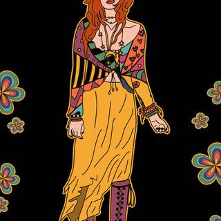 Boho woman wallpaper