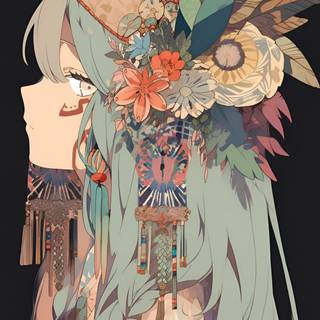 Boho woman wallpaper