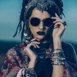 Boho woman wallpaper