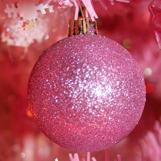 Pink Christmas ornaments wallpaper