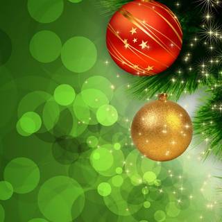 Green and gold Christmas wallpaper
