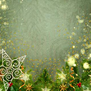 Green and gold Christmas wallpaper