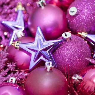 Pink Christmas ornaments wallpaper