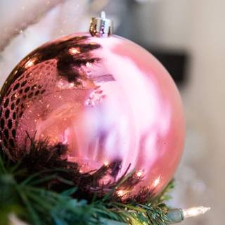 Pink Christmas ornaments wallpaper