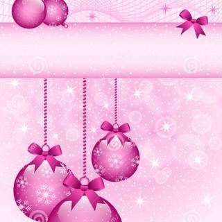 Pink Christmas ornaments wallpaper