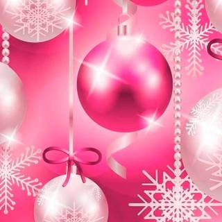 Pink Christmas ornaments wallpaper
