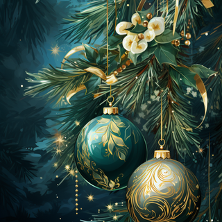 Green and gold Christmas wallpaper