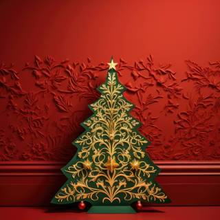 Green and gold Christmas wallpaper