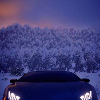 iPhone winter car wallpaper
