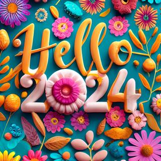 Happy New Year 2024 iPhone wallpaper