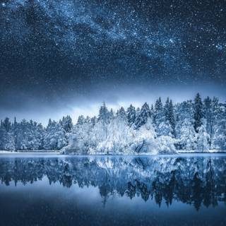 Milky way winter wallpaper