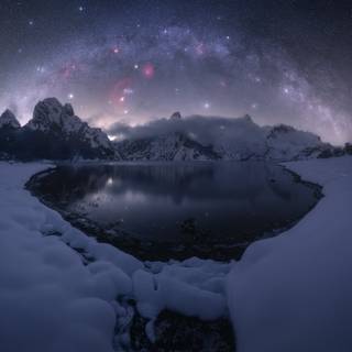 Milky way winter wallpaper