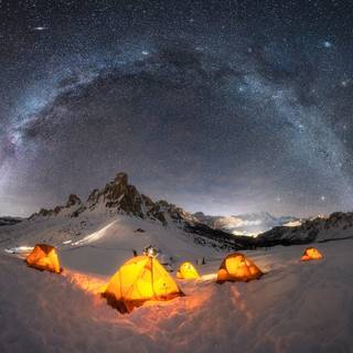 Milky way winter wallpaper