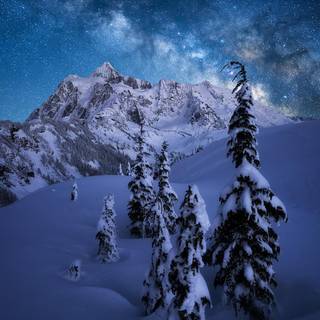 Milky way winter wallpaper