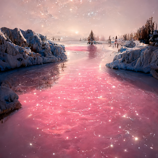 Pink lake winter wallpaper
