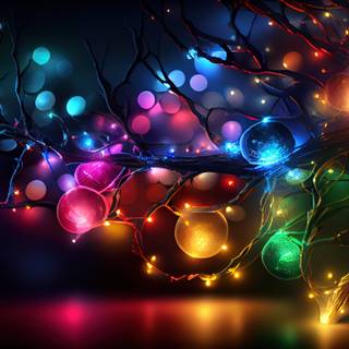 Christmas lights laptop wallpaper