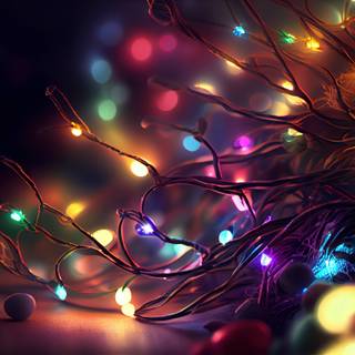Christmas lights laptop wallpaper
