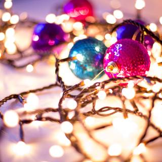 Christmas lights laptop wallpaper