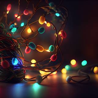 Christmas lights laptop wallpaper