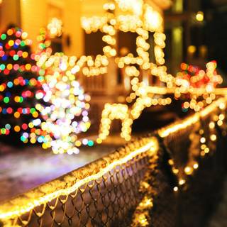 Christmas lights laptop wallpaper