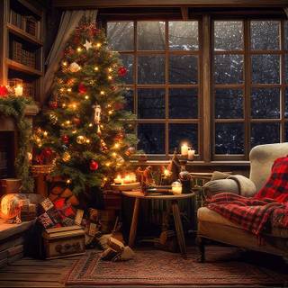 Cozy Christmas laptop wallpaper