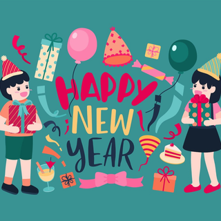 Happy New Year kids wallpaper