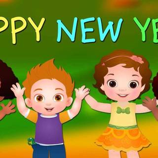 Happy New Year kids wallpaper