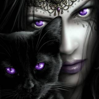 Black cat eyes wallpaper