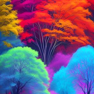 Rainbow forest wallpaper