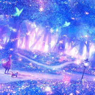 Rainbow forest wallpaper