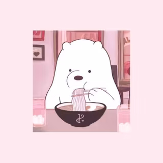 Bear eating ramen wallpaper