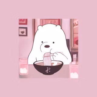 Bear eating ramen wallpaper