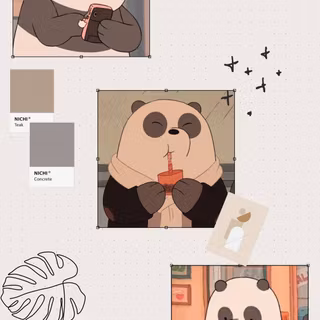 Bear eating ramen wallpaper