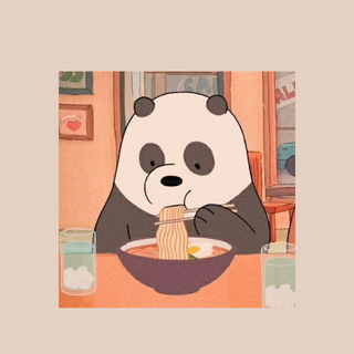 Bear eating ramen wallpaper