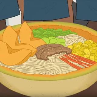 Bear eating ramen wallpaper