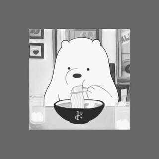 Bear eating ramen wallpaper