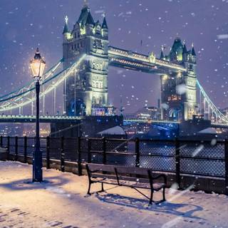 London snow wallpaper