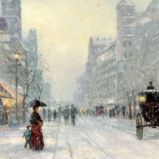 London snow wallpaper