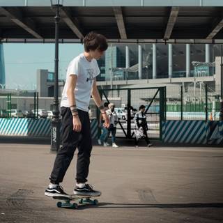 Skateboarding boy wallpaper